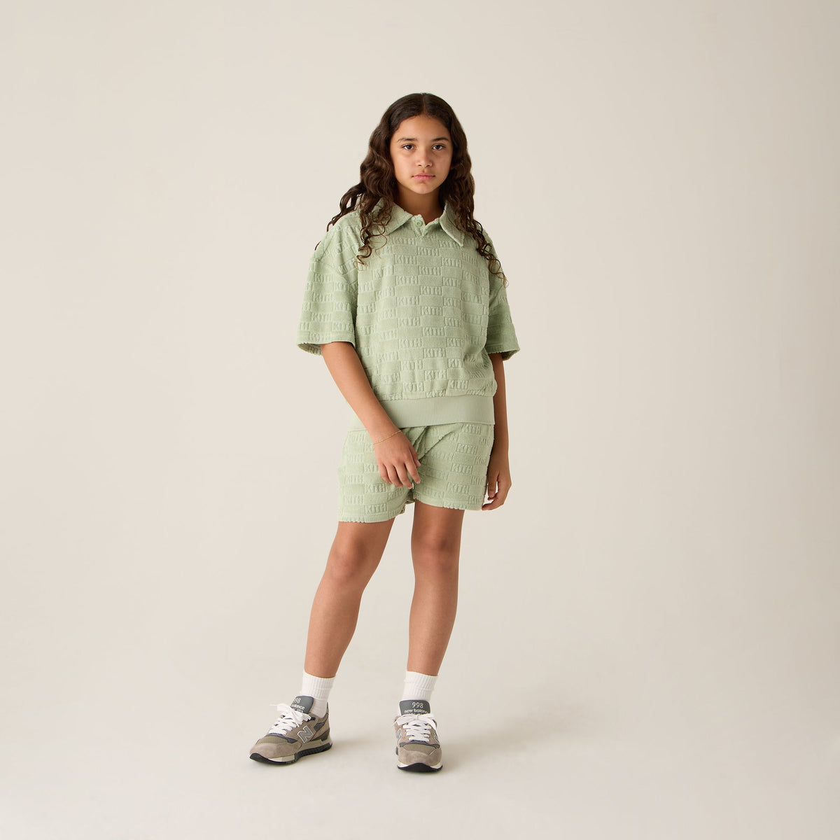 Kith Kids Monogram Terry Liam Short - Tranquility | Kith
