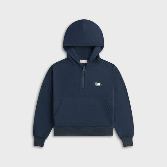 Kith Kids Waffle Nelson Quarter Zip Hoodie - Nocturnal | Kith