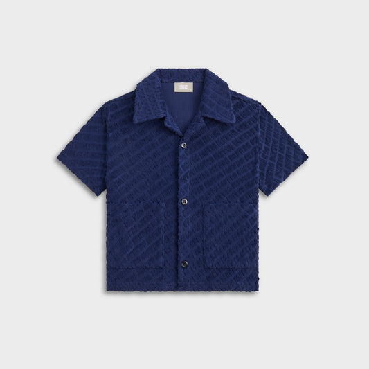 Kith Kids Monogram Terry Camp Shirt - Screen | Kith