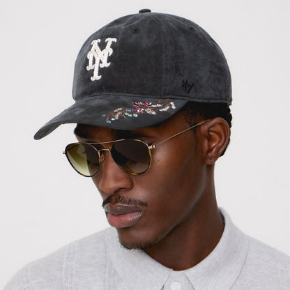Kith & '47 for the New York Mets Cupro Linen Franchise LS Cap - Black | Kith