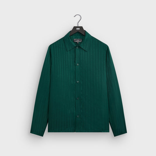 Kith Crest Logo Boxy Collared Overshirt - Fairway | Kith
