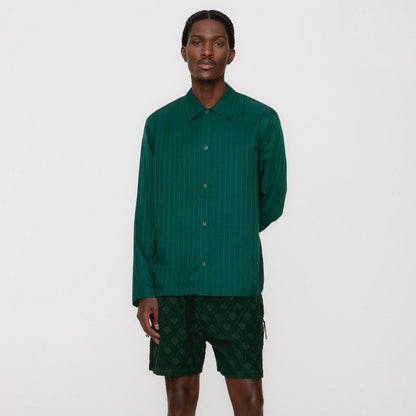 Kith Crest Logo Boxy Collared Overshirt - Fairway | Kith