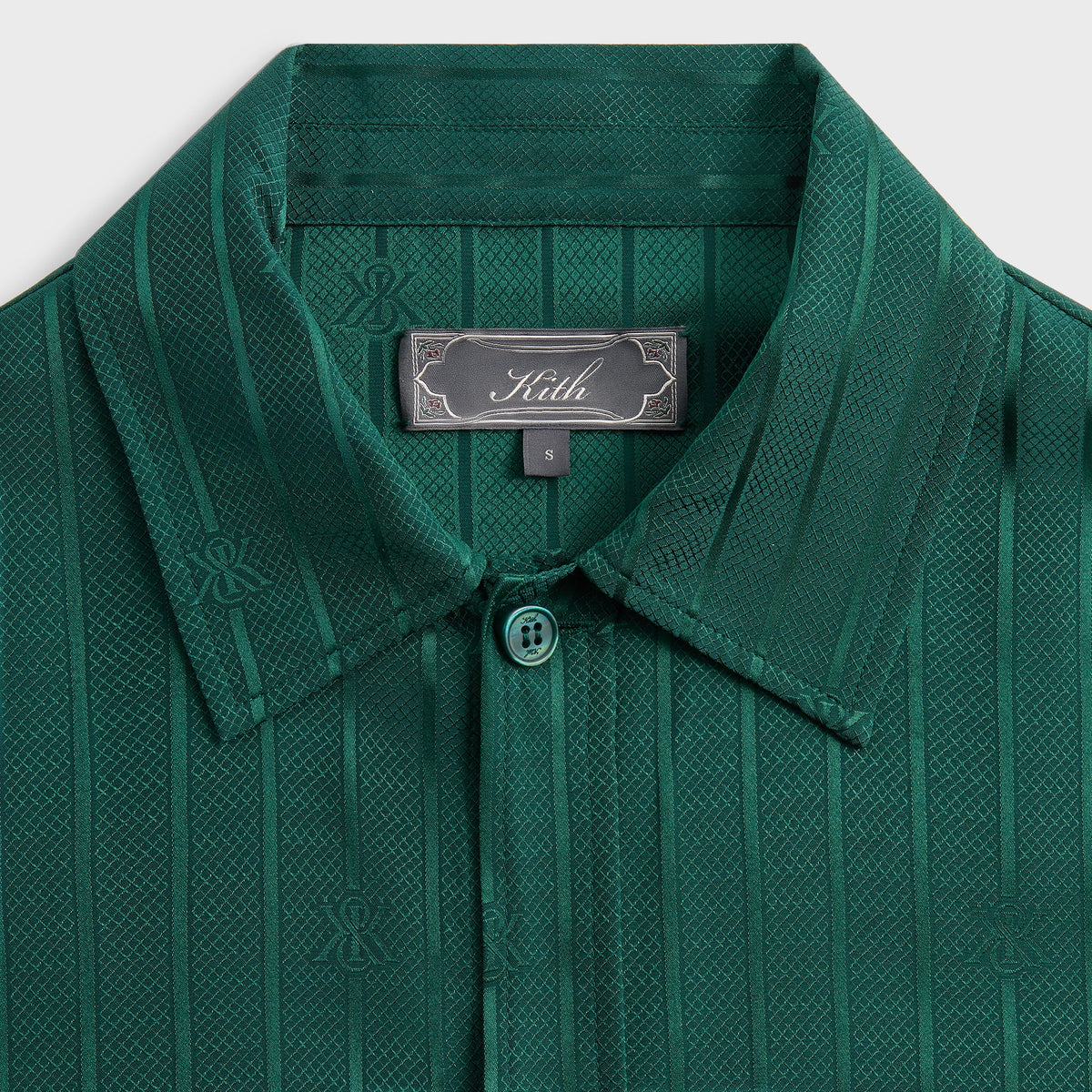 Kith Crest Logo Boxy Collared Overshirt - Fairway | Kith