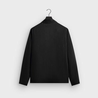 Kith Crest Logo Boxy Collared Overshirt - Black | Kith