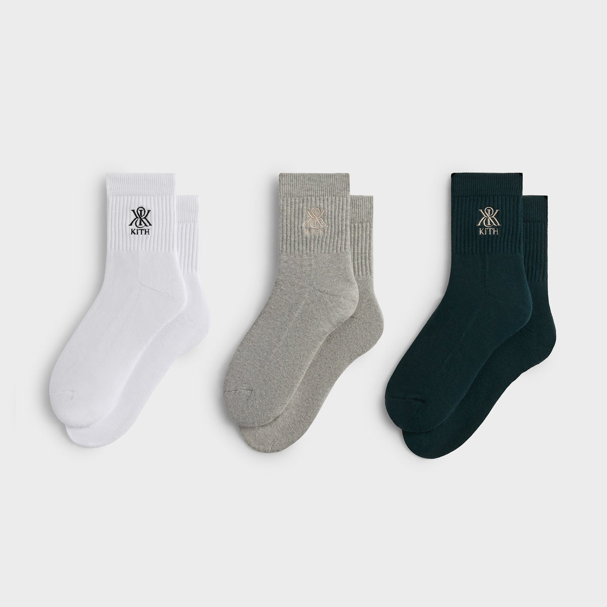 Kith 3-Pack Crest Mid Crew Socks - Multi | Kith