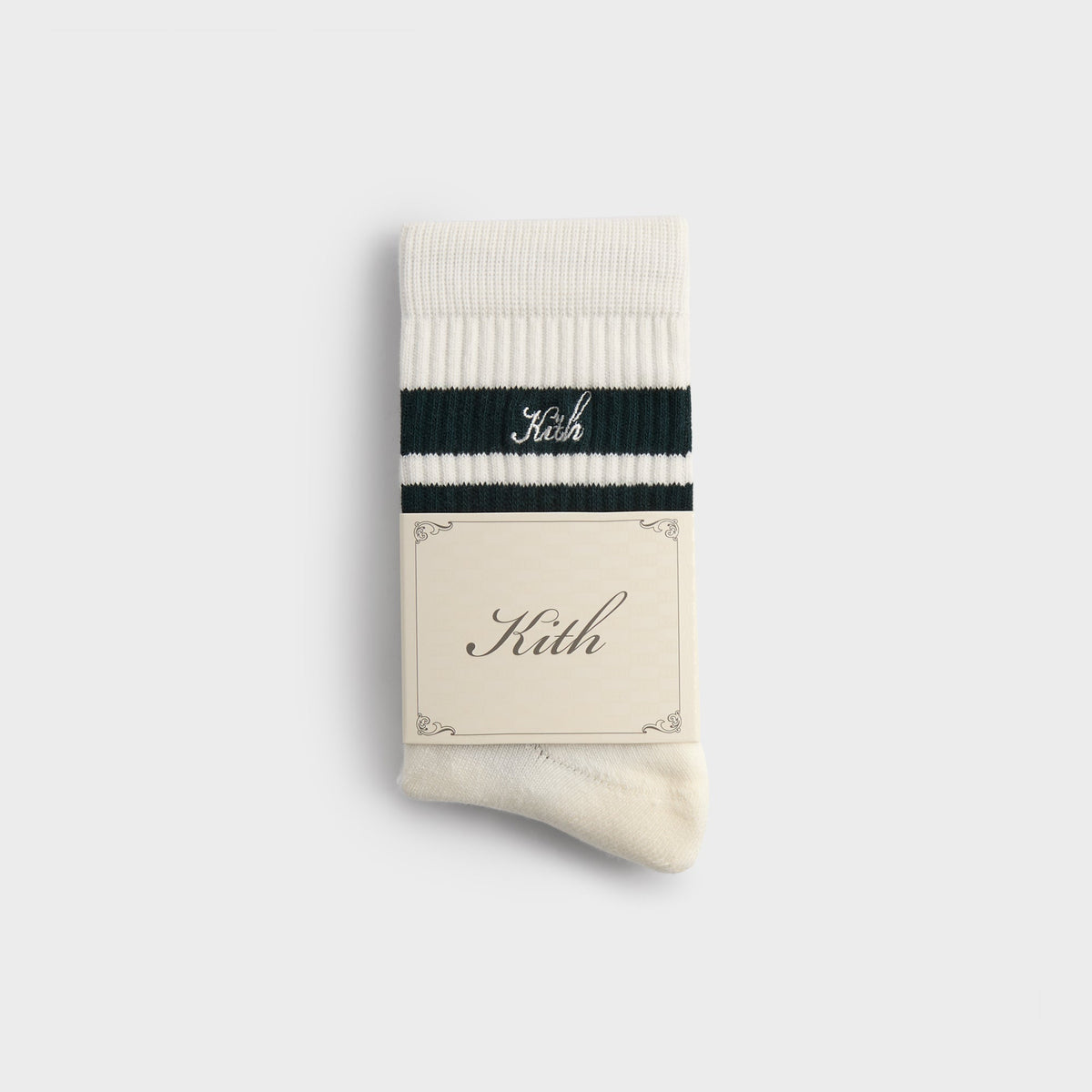 Kith 3-Pack Striped Mid Crew Socks - White | Kith