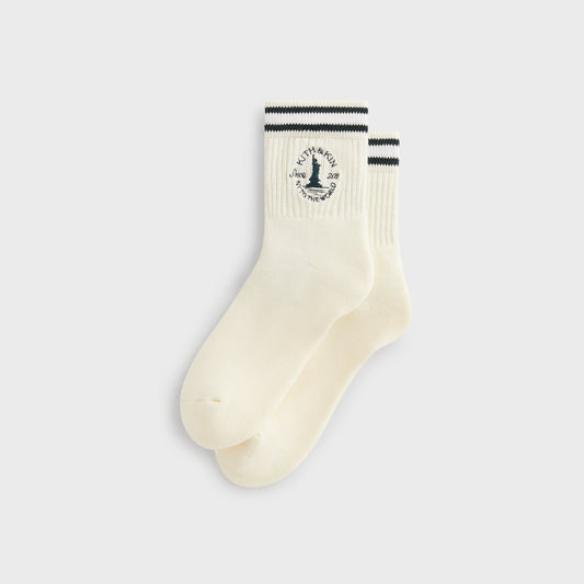 Kith & Kin Logo Mid Crew Sock - Sandrift | Kith