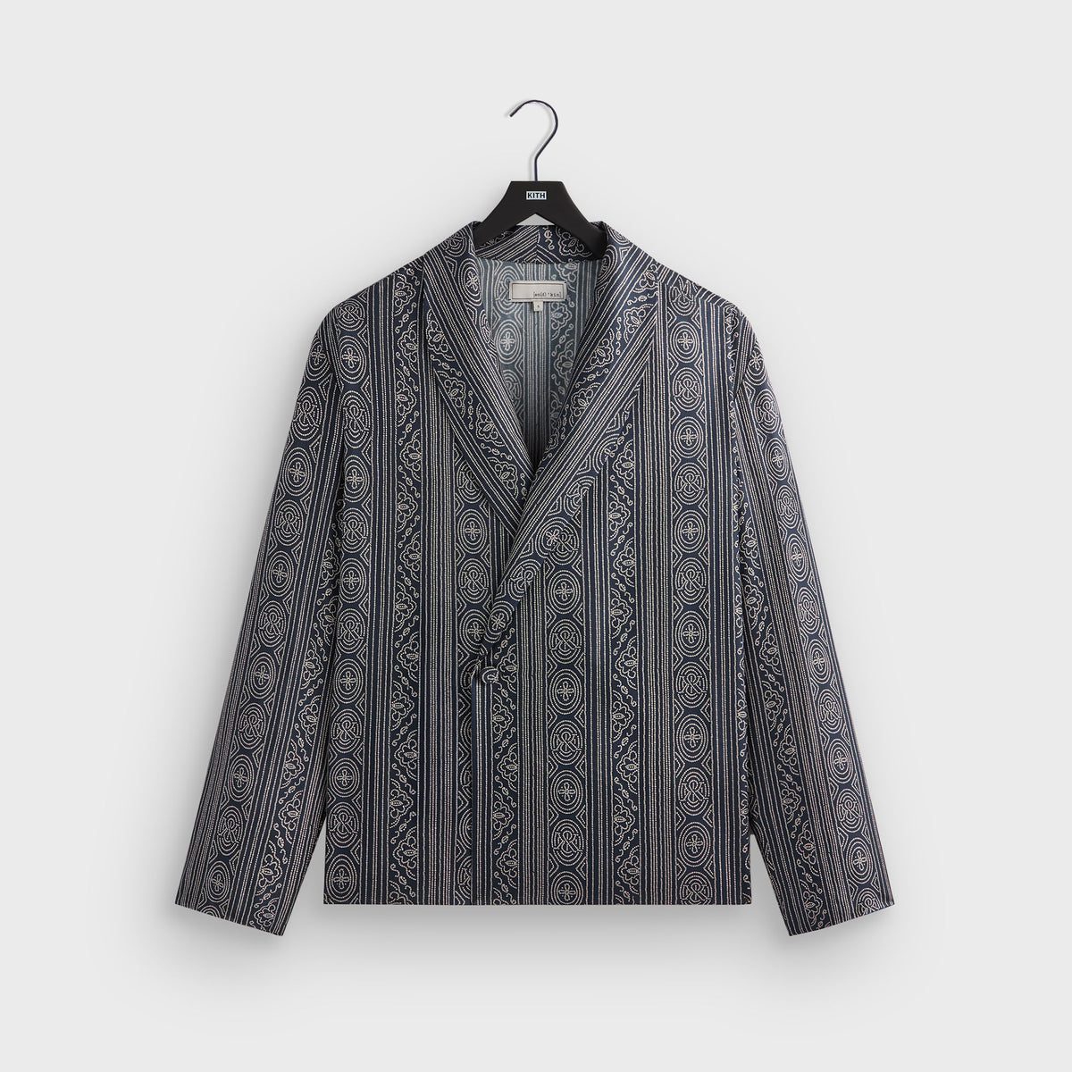 &Kin Batik Stripe Long Sleeve Thompson Crossover Shirt - Nocturnal | Kith