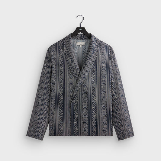 &Kin Batik Stripe Long Sleeve Thompson Crossover Shirt - Nocturnal | Kith