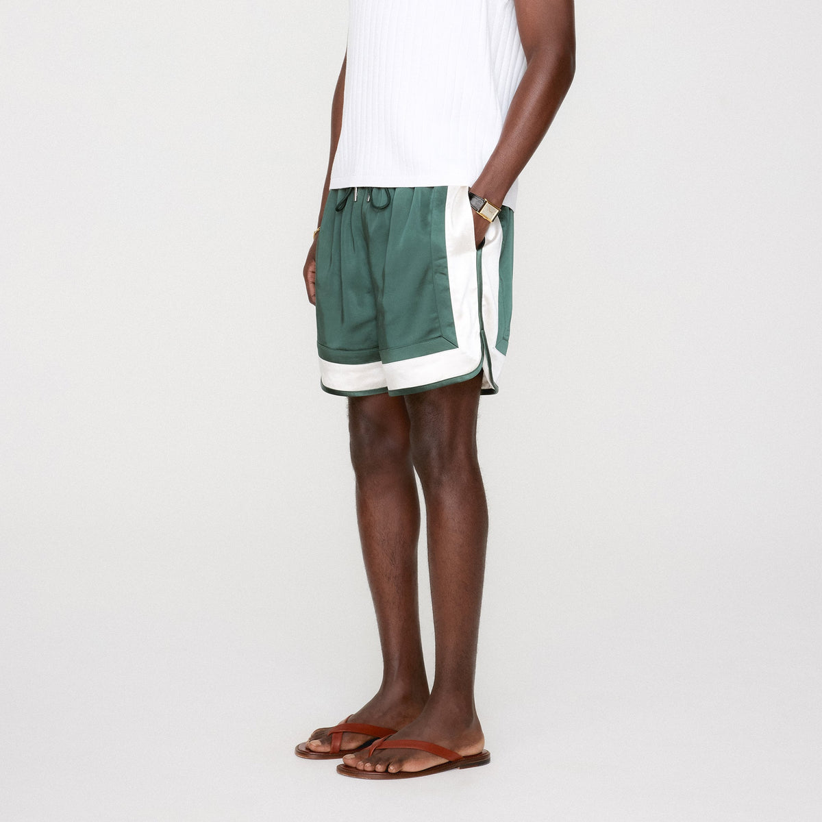 &Kin Washed Satin Dylan Short - Stadium | Kith