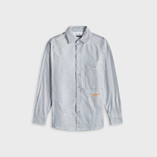 Stone Island Striped Oxford Cotton Marina Shirt - Blue Marine | Kith