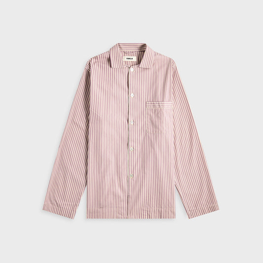 Tekla Poplin Long Sleeve Pyjama Shirt - Skipper Stripes | Kith