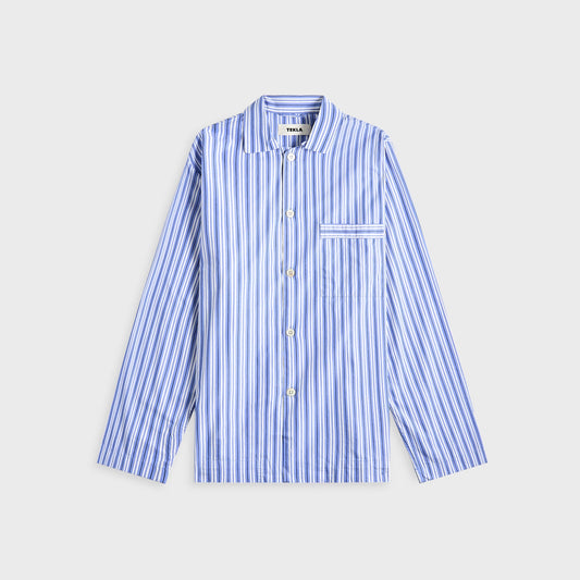 Tekla Cotton Poplin Pyjama Shirt - Penny Stripes | Kith