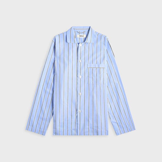 Tekla Cotton Poplin Pyjama Shirt - Bassett Stripes | Kith