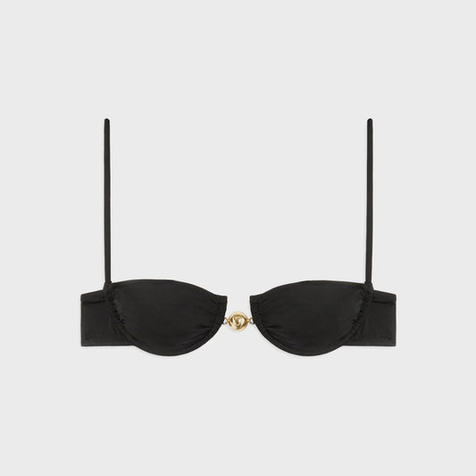 Reina Olga Hammond Bikini Top - Black Lurex | Kith