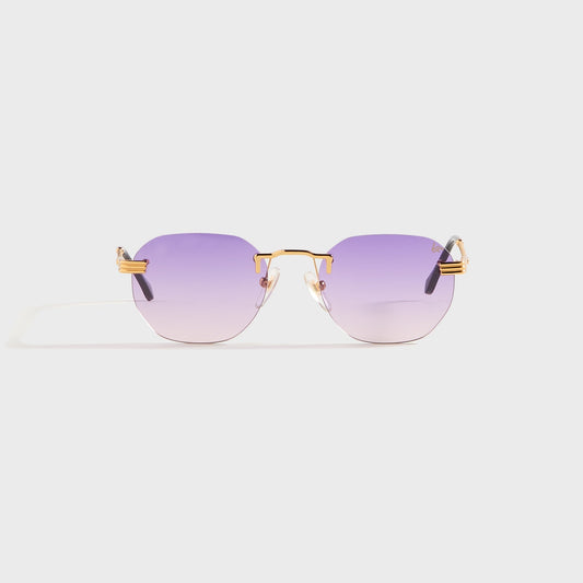Vintage Frames Detroit Player Rimless Drill Mount 24KT - Gold / Purple | Kith