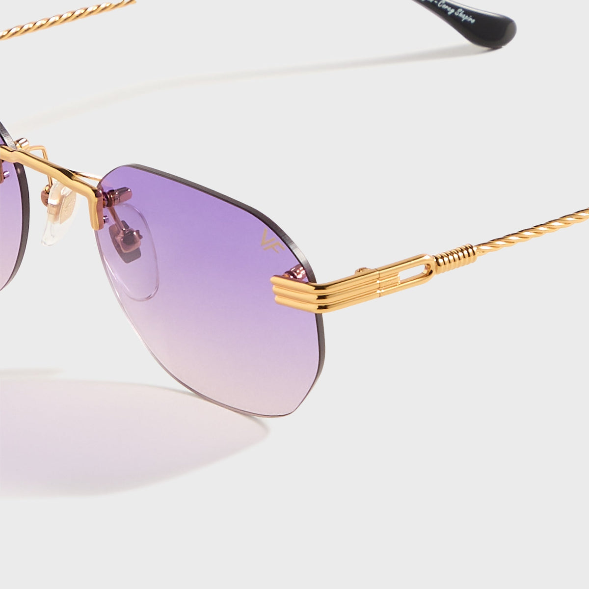 Vintage Frames Detroit Player Rimless Drill Mount 24KT - Gold / Purple | Kith