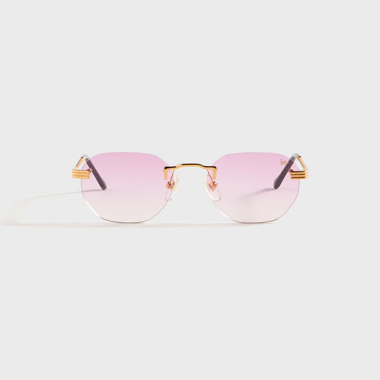 Vintage Frames Detroit Player Rimless Drill Mount 24KT - Gold / Gumdro | Kith