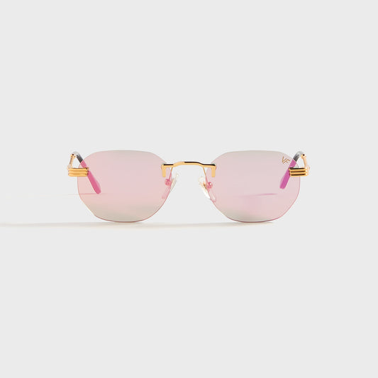 Vintage Frames Detroit Player Rimless Drill Mount 24KT - Gold / Smoke | Kith