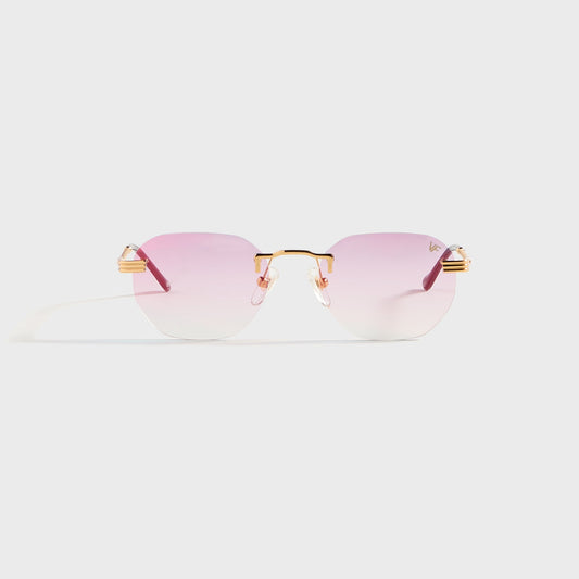 Vintage Frames Detroit Player Rimless Drill Mount 24KT - Gold / Grape | Kith