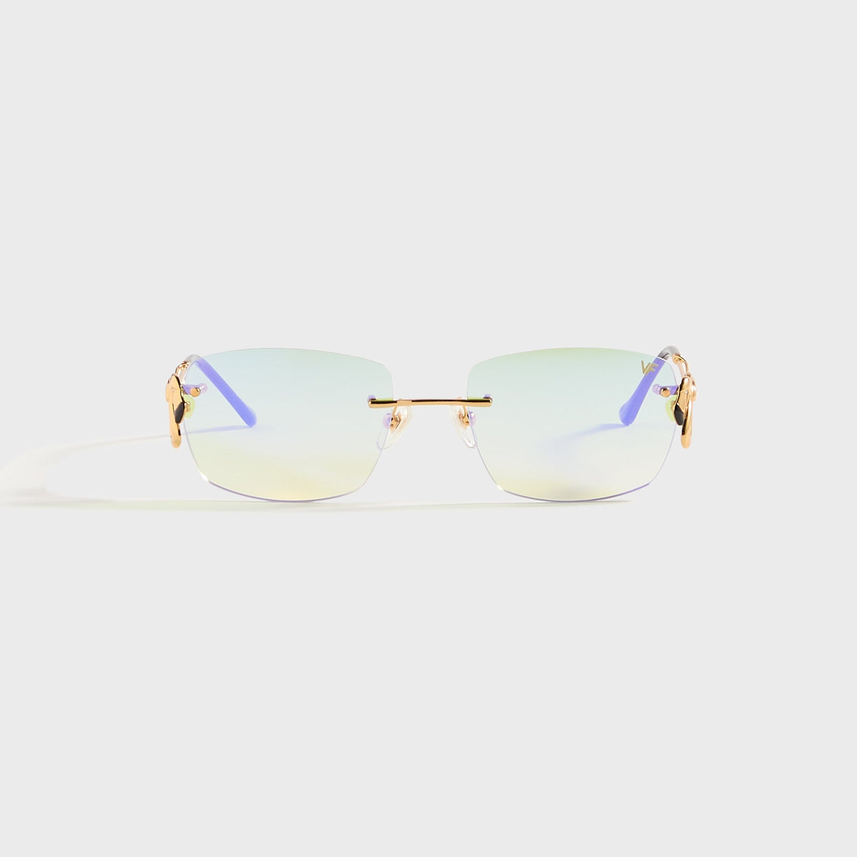 Vintage Frames Flamingo 24KT - Yellow Gold / Powder Green Flash Purple | Kith