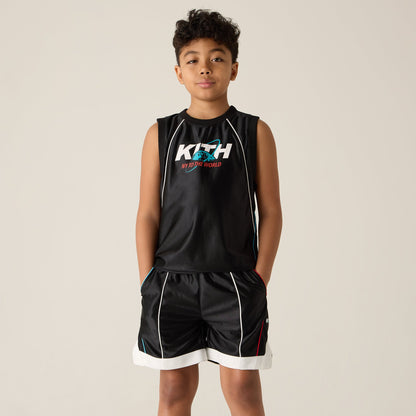Kith Kids NY to the World Unisphere Faille Short - Black | Kith