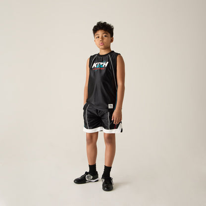 Kith Kids NY to the World Unisphere Faille Short - Black | Kith