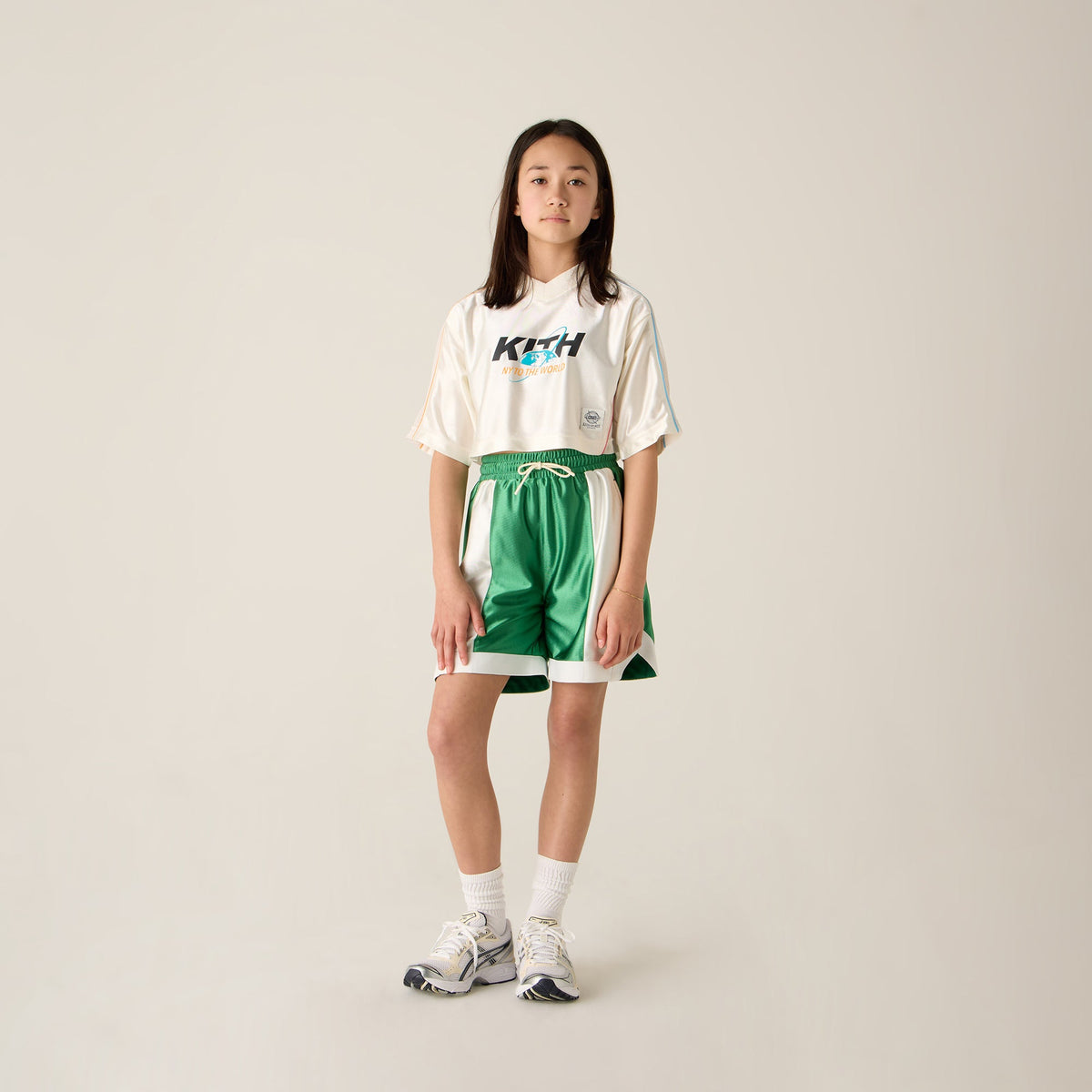 Kith Kids NY to the World Faille Curtis Short - Parrot | Kith