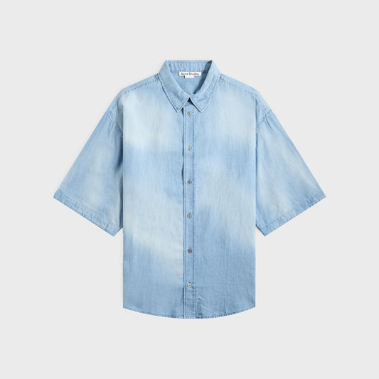 Acne Studios Short Sleeve Shirt - Mid Blue | Kith