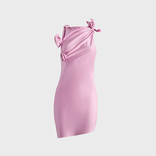 Coperni Asymmetric Flower Mini Dress - Pink | Kith