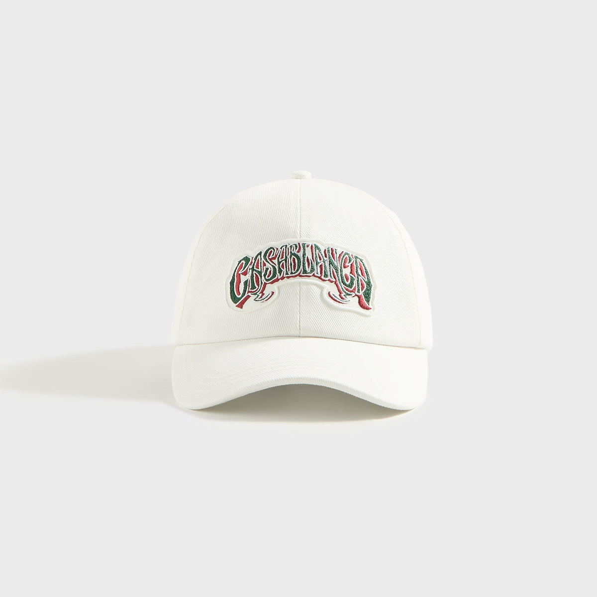 Casablanca Gothic Green Logo Patch Cap - White | Kith