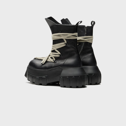 Rick Owens Megalaced Mega Tractor Stivali in Pelle - Black | Kith
