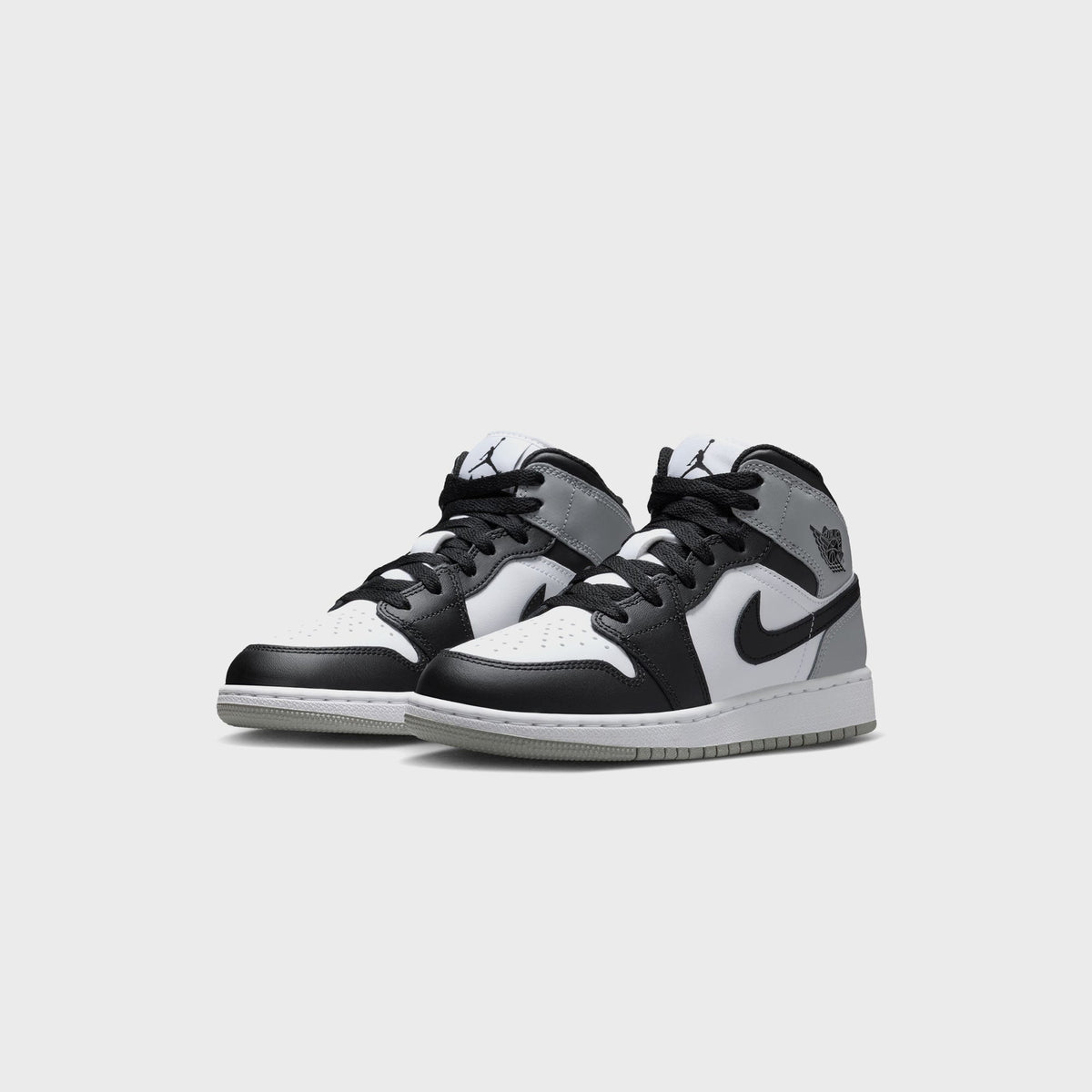 Jordan GS Air Jordan 1 Mid - White / Black / Light Smoke Grey | Kith