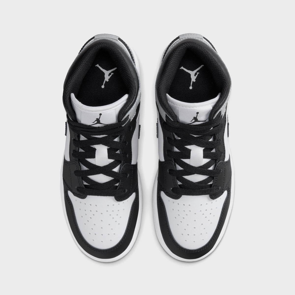 Jordan GS Air Jordan 1 Mid - White / Black / Light Smoke Grey | Kith