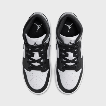 Jordan GS Air Jordan 1 Mid - White / Black / Light Smoke Grey | Kith