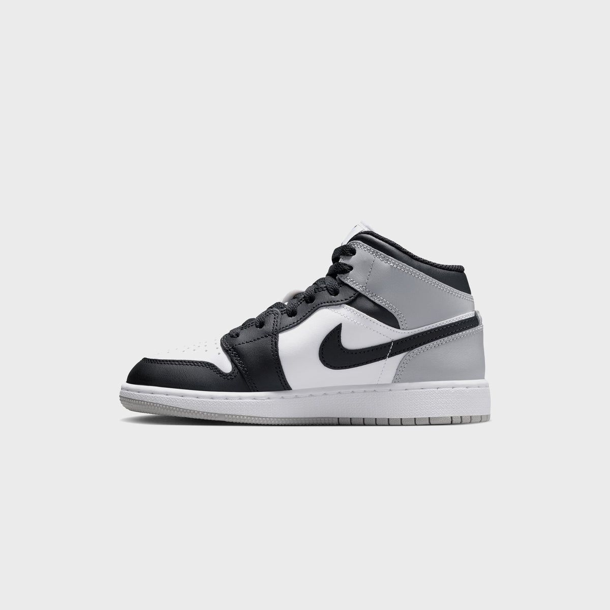 Jordan GS Air Jordan 1 Mid - White / Black / Light Smoke Grey | Kith