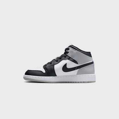 Jordan GS Air Jordan 1 Mid - White / Black / Light Smoke Grey | Kith
