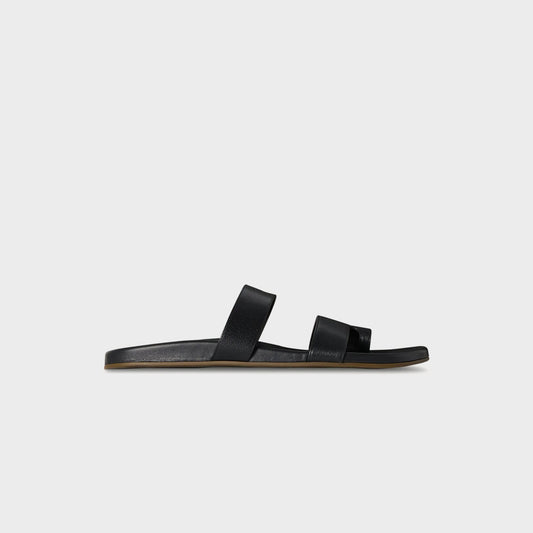 The Row Hugh Sandal Grainy Calfskin - Black | Kith