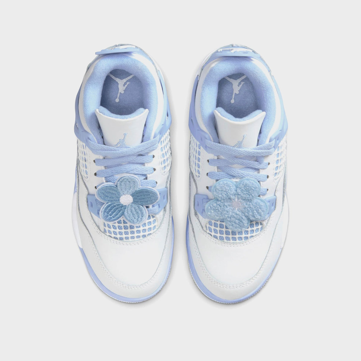 Jordan PS Air Jordan 4 Retro - White / Aluminum / Blue Tint / Oil Gree | Kith