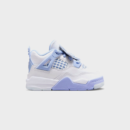 Jordan TD Air Jordan 4 Retro - White / Aluminum / Blue Tint / Oil Gree | Kith