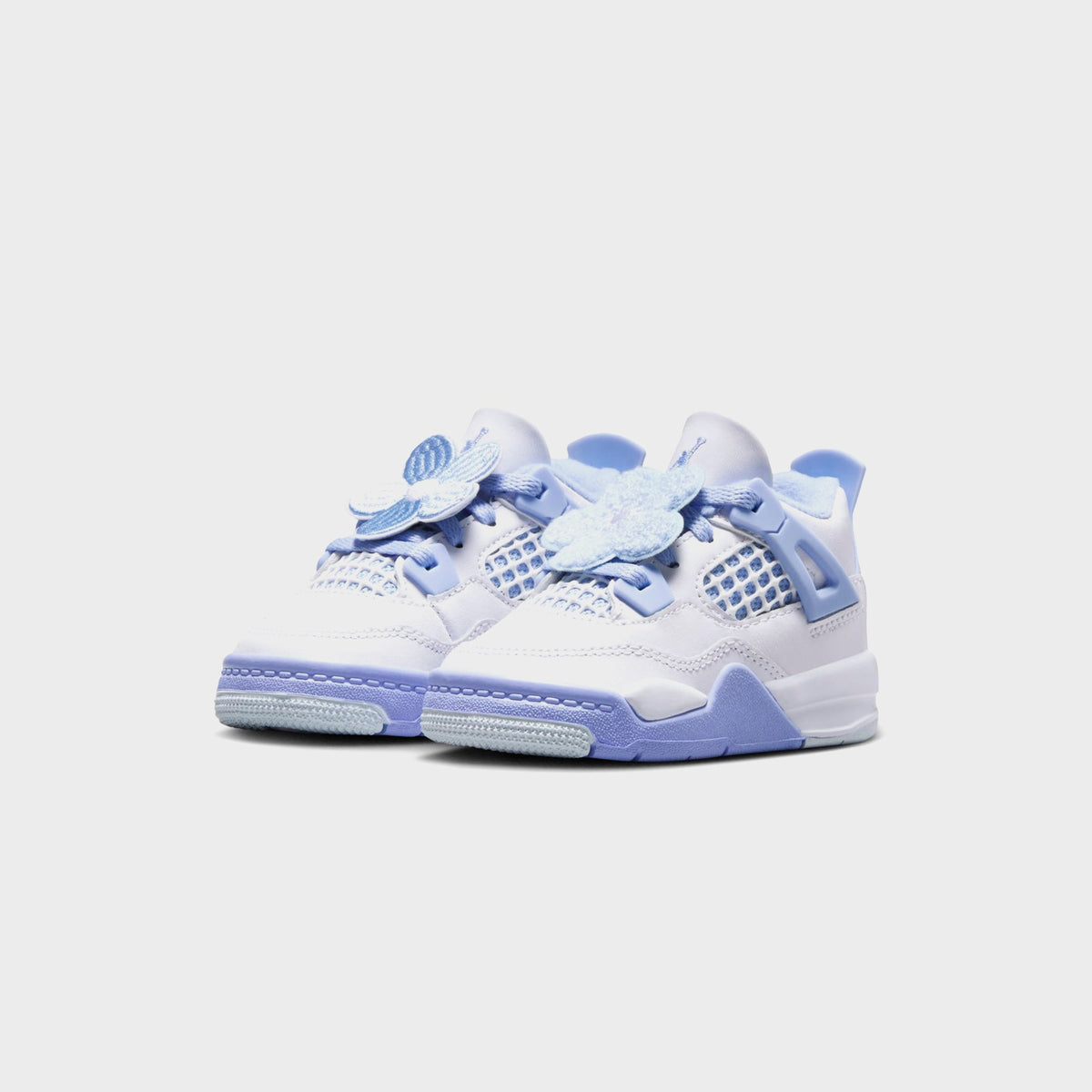 Jordan TD Air Jordan 4 Retro - White / Aluminum / Blue Tint / Oil Gree | Kith