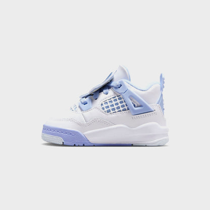 Jordan TD Air Jordan 4 Retro - White / Aluminum / Blue Tint / Oil Gree | Kith
