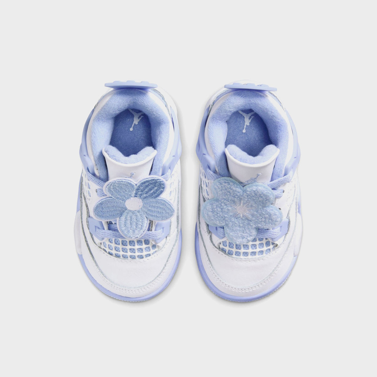 Jordan TD Air Jordan 4 Retro - White / Aluminum / Blue Tint / Oil Gree | Kith