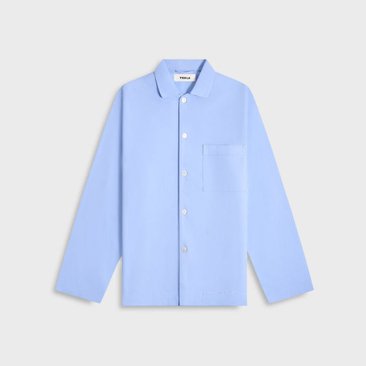 Tekla Poplin Long Sleeve Pyjama Shirt - Solid Cornflower | Kith