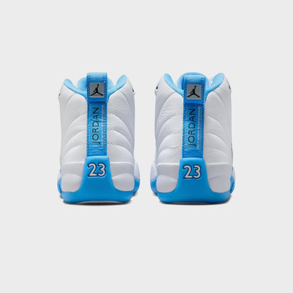 Jordan GS Jordan 12 Retro - White / Metallic Silver / University Blue | Kith