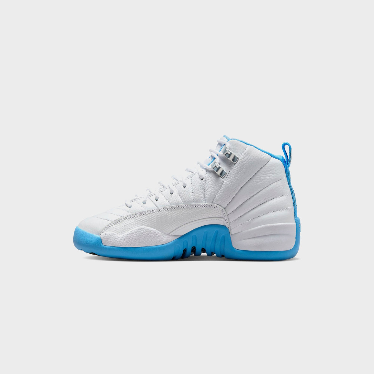 Jordan GS Jordan 12 Retro - White / Metallic Silver / University Blue | Kith