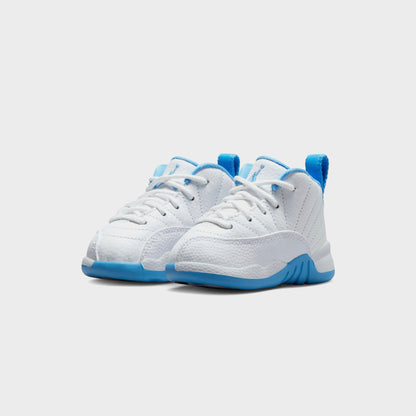 Jordan TD Jordan 12 Retro - White / Metallic Silver / University Blue | Kith
