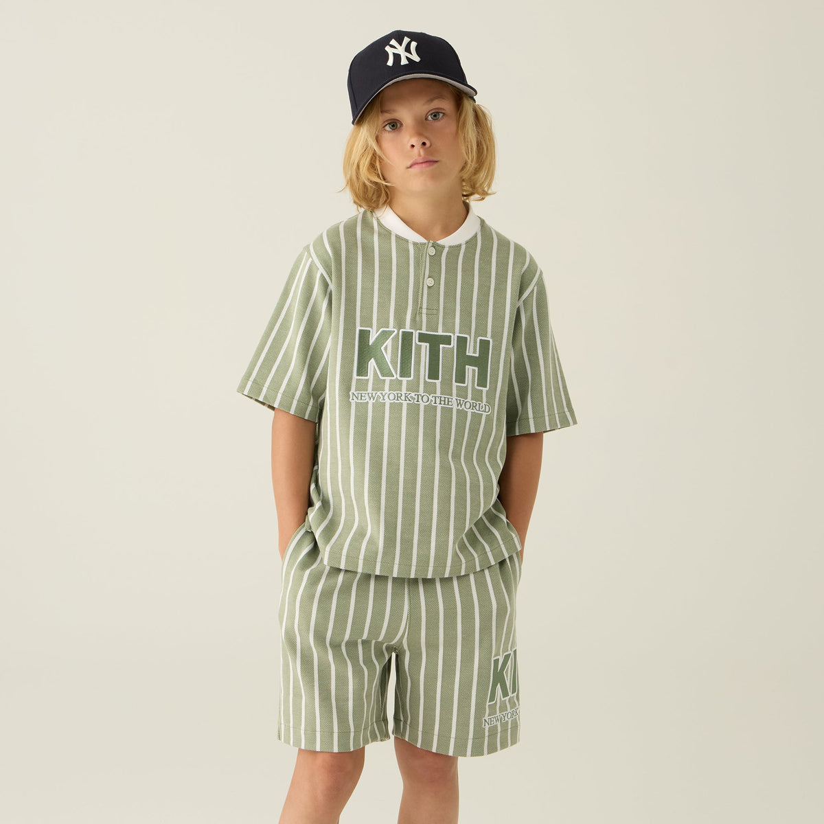 Kith Kids Birdseye Pearson Henley Pullover - Spear | Kith