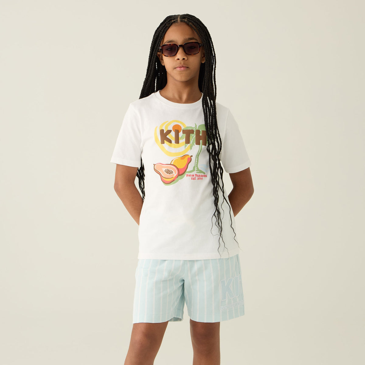 Kith Kids Palm Paradise Vacation Tee - White | Kith