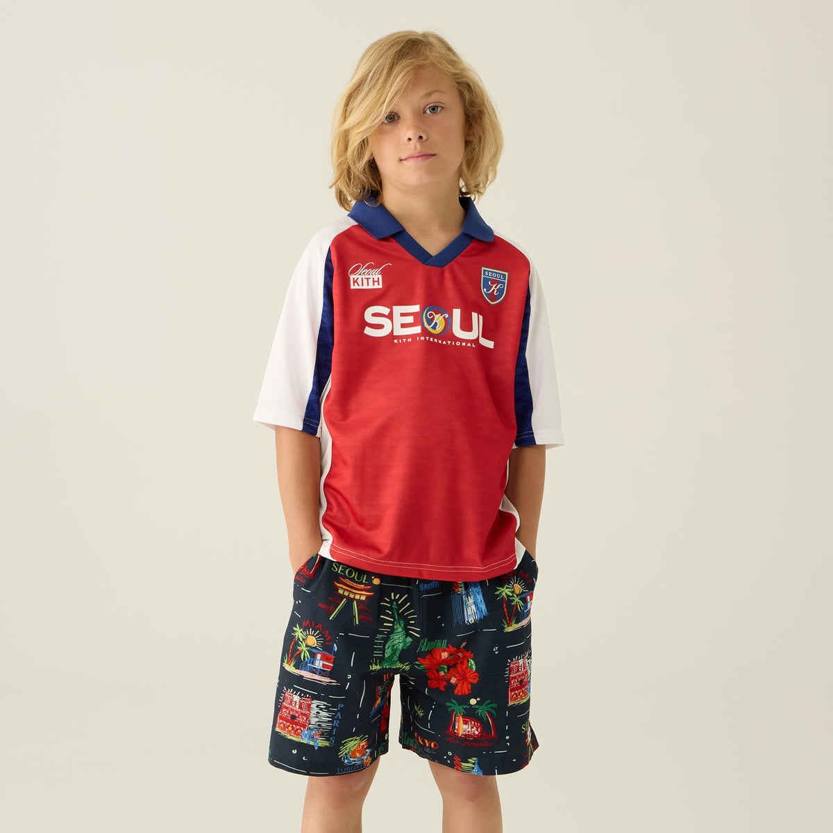 Kith Kids Souvenir Stamp Thompson Camp Short - Nocturnal | Kith